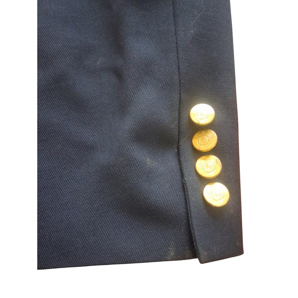 Vintage Christan Dior Monsieur Men Navy Blue Suit Jacket Gold Crest Buttons  44R - Picture 12 of 15